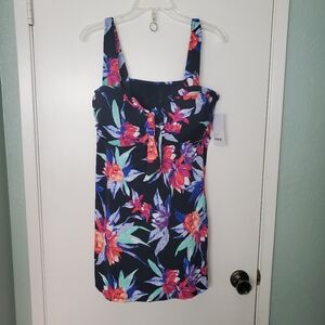 Full Ft All Red Rhythm Draped 2pc Swimdress Sz 18 Chlorine Resistant Spandex NWT